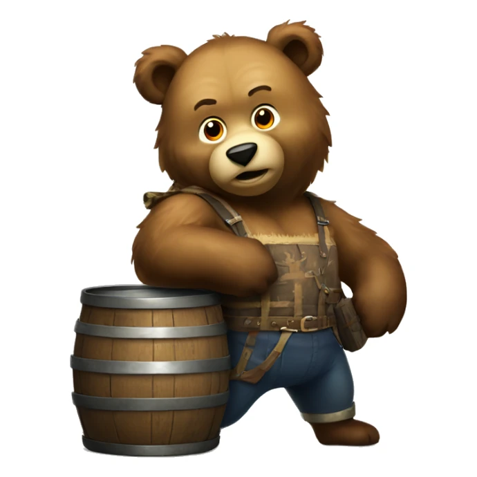 Russian bear holding a barrel of oilrussian bear sticker