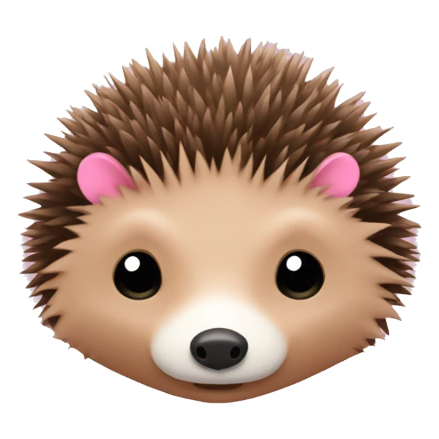 hedgehog with one ear brown and another ear pink sticker