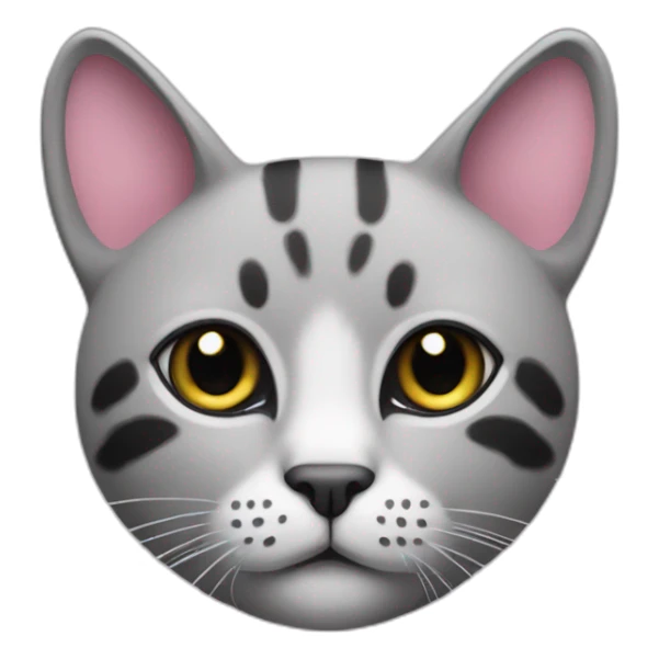 a gray beehive cat with a pink nose and black spots and no pattern all over sticker