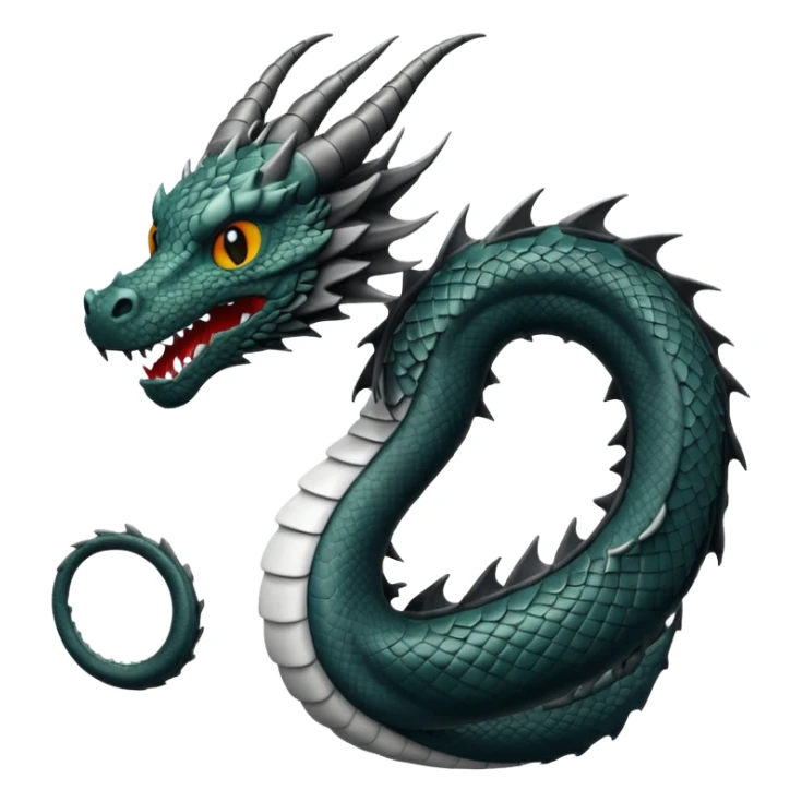 Black and white dragon emoji sticker