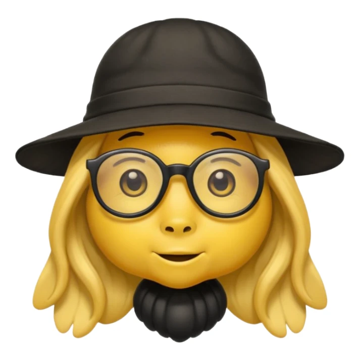 long hair bee with glasses and hat sticker