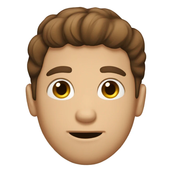 guy with brown hair and text bubble that says poochina sticker