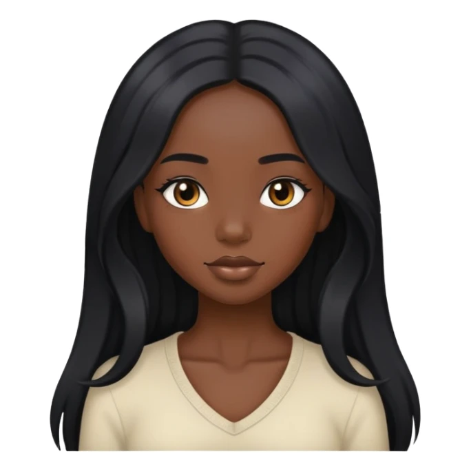Pretty black girl with long black hair sticker