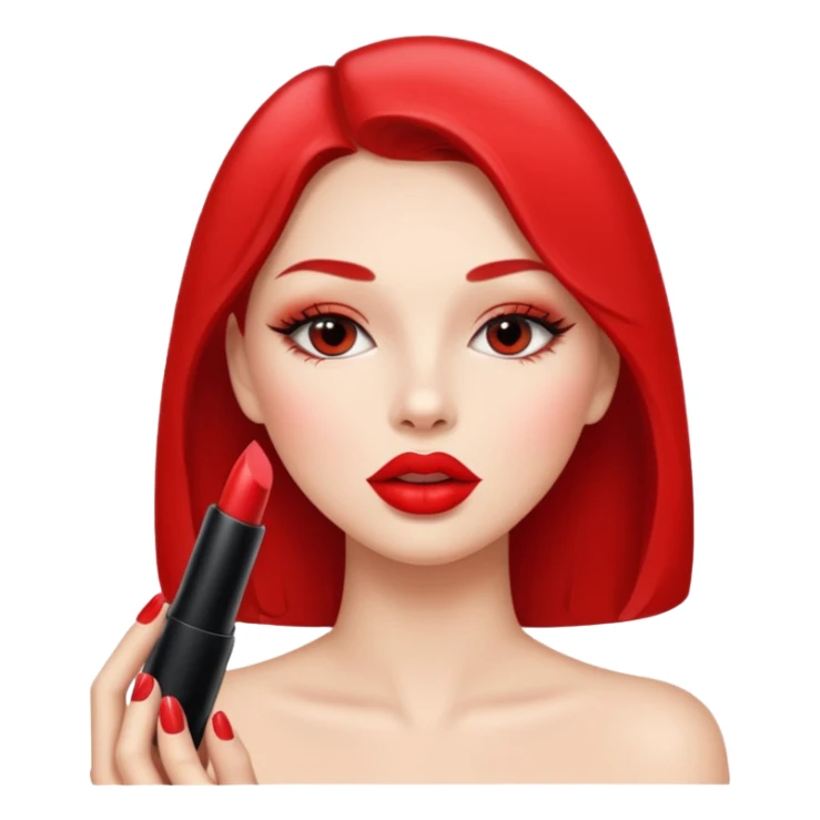 Baddie applying lipstick sticker