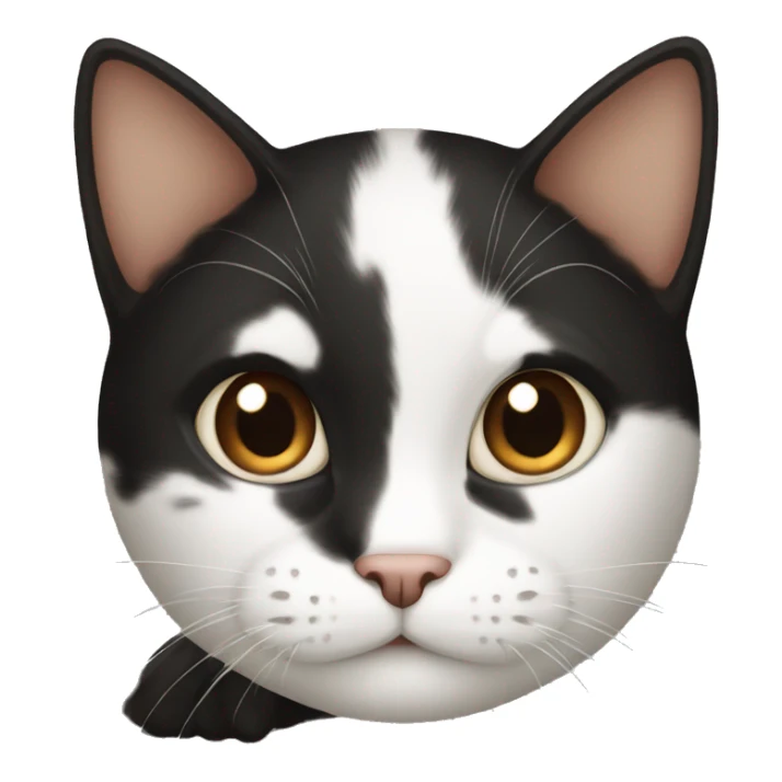 White black and brown cat sticker