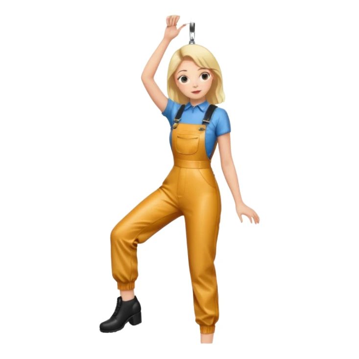 Hanging Wedgie on Tree in Highwaisted Latex Overalls sticker