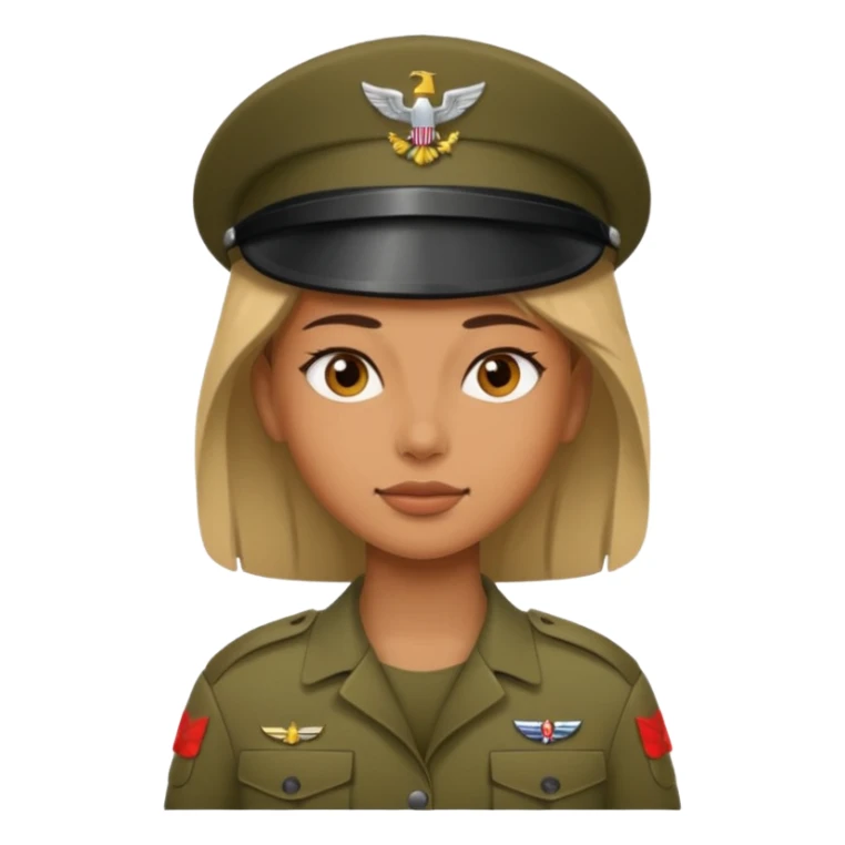 women Soldier with no cap sticker