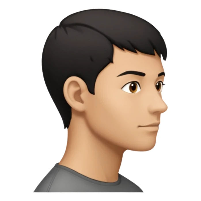 face of a man looking to the right, from the profile sticker