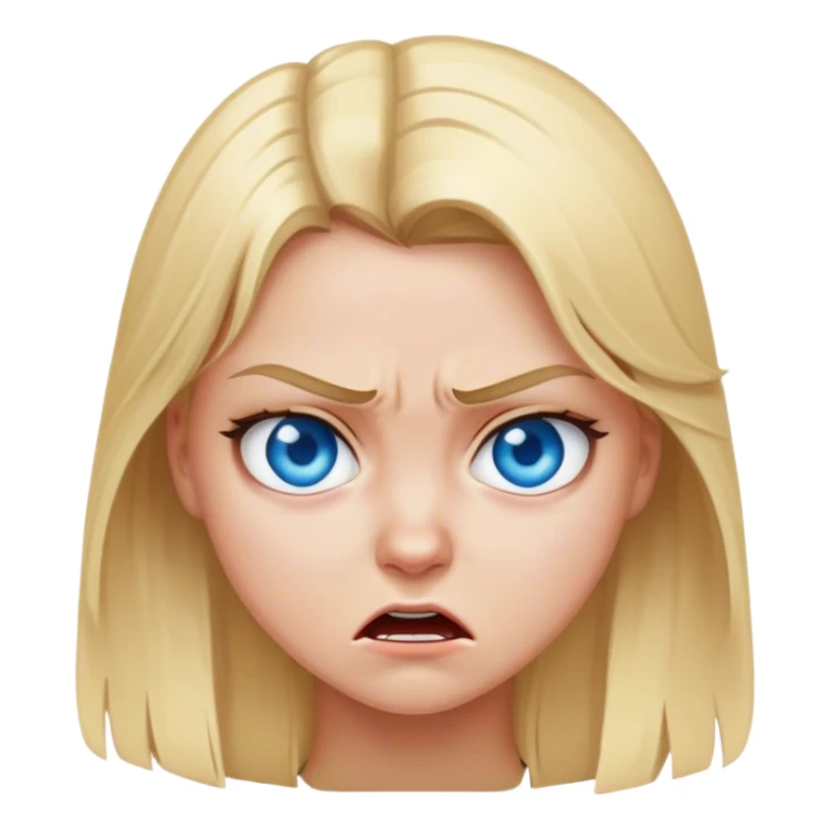 blonde girl with blue eyes who is mad sticker