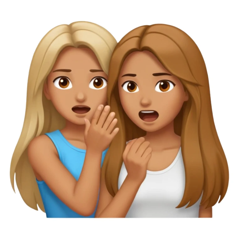 two busty girls fight, one slaps the others face sticker