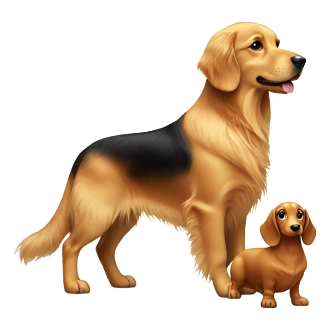 golden retriever and a miniature teckel sticker