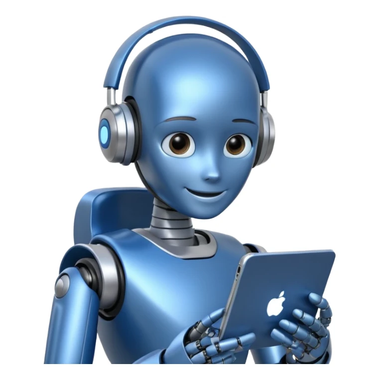 artificial Inteligence robot that is working in customer care and checking social media sticker