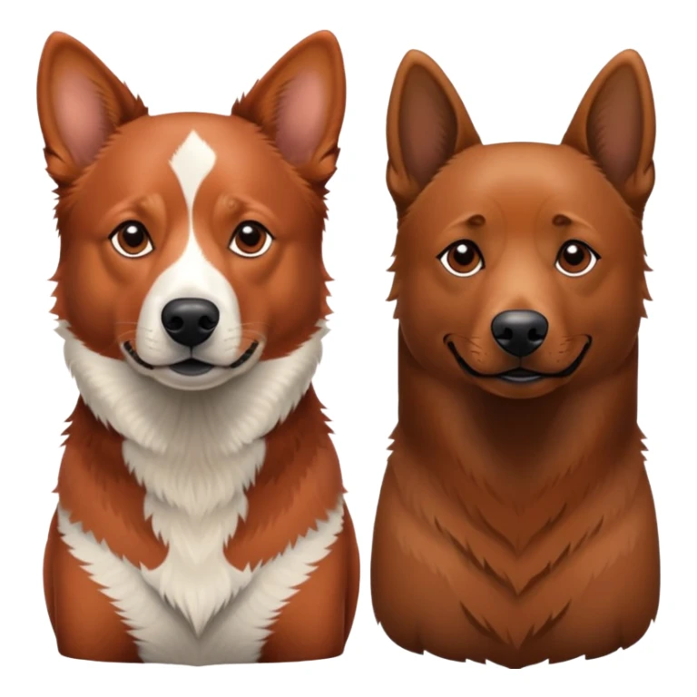 Adult Red heeler next to adult dark Labrador sticker
