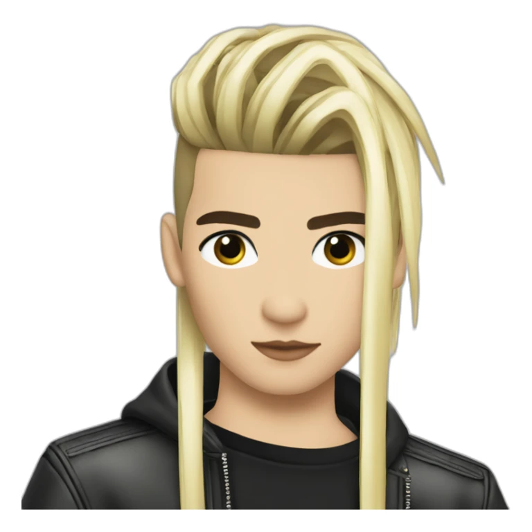 Bill Kaulitz blonde hair straight sticker