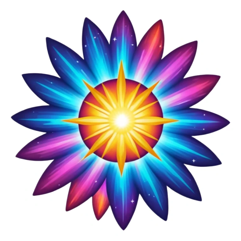 A supernova exploding in a burst of colorful energy sticker