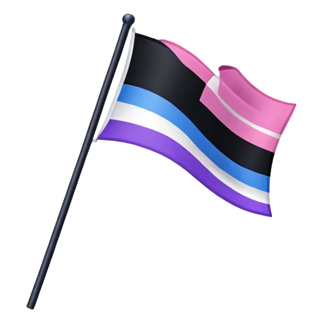 Pink, white, purple, black and blue flag sticker