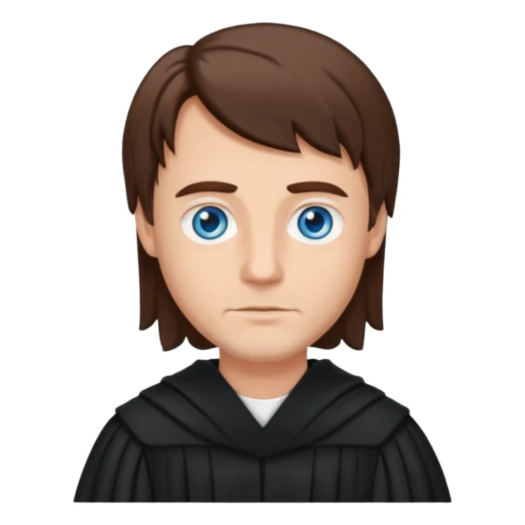 Man Judge with bluw eyes and brown hair  sticker