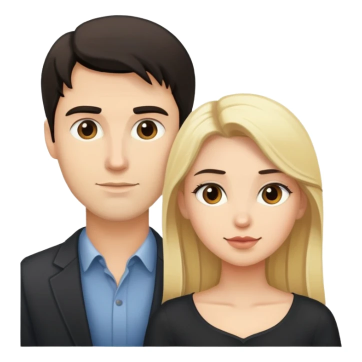 caucasian blonde man and dark hair girl  sticker
