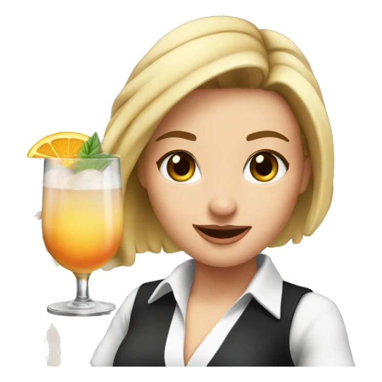 white girl bartender shaking a cocktail sticker