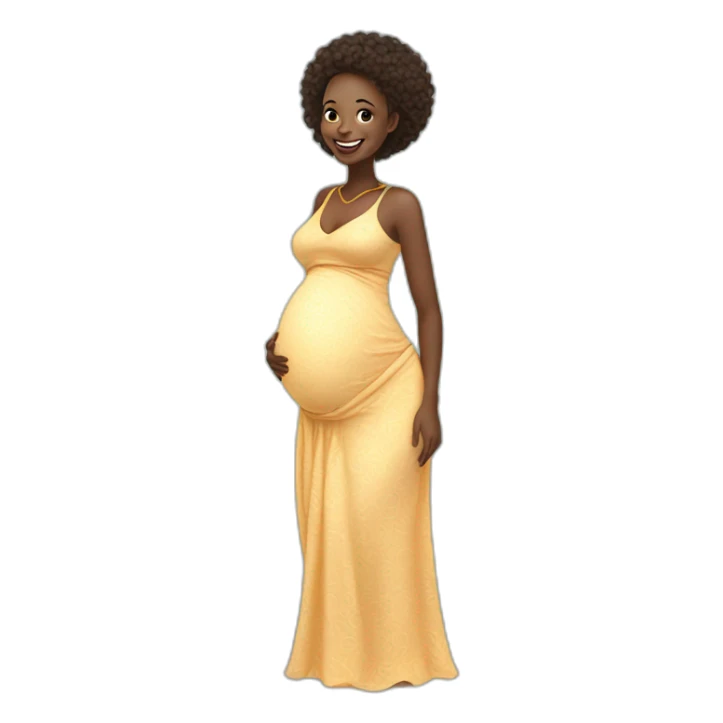 beautiful African women pregnant and smiling sticker