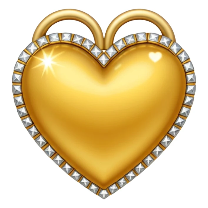 a golden heart studded with diamonds sticker