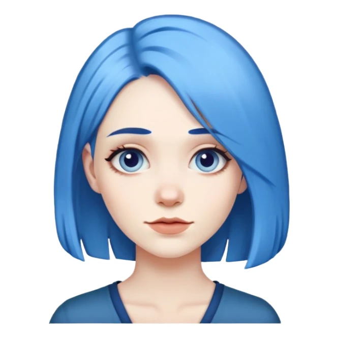 woman with blue hair sticker