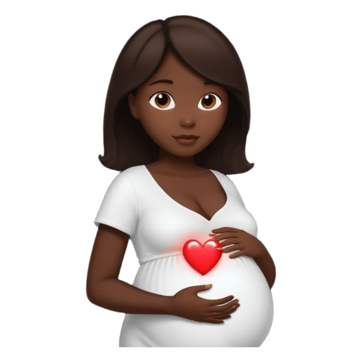 pregnant woman silhouette with a glowing heart inside sticker