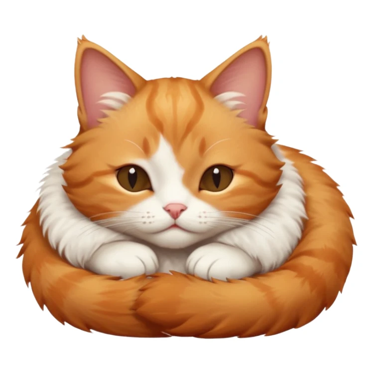 ginger and white small cat eyes closed lying down in funny position sticker
