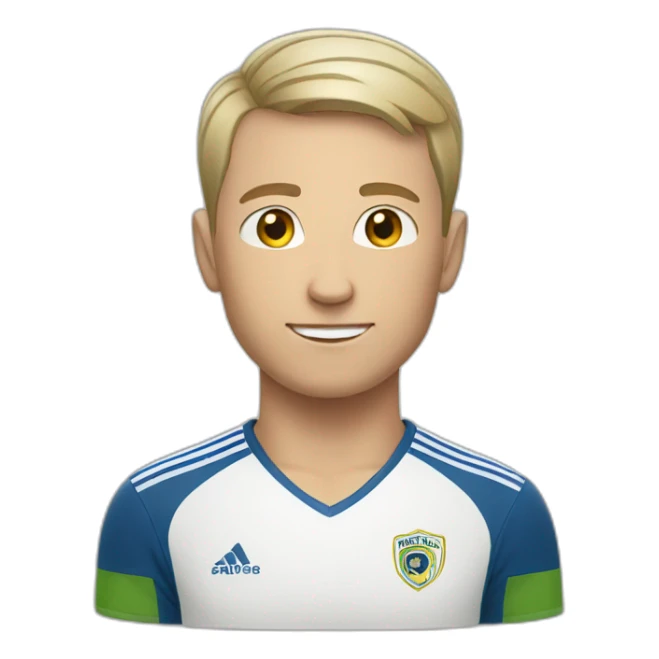 young white man with short hair soccer player sticker