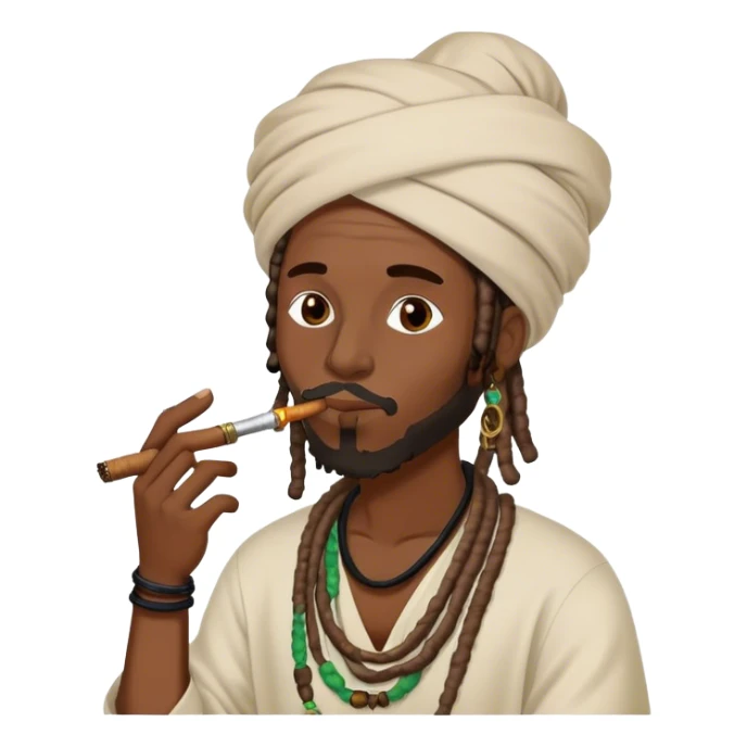 Black man with locs smoking shisha sticker