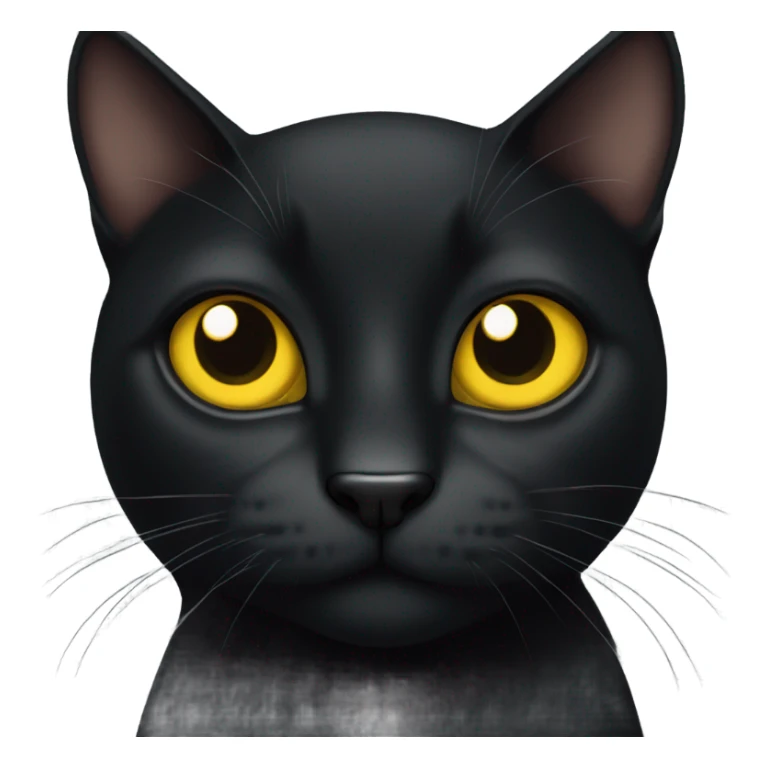 Black slim cat with big yellow eyes and big pupils sticker