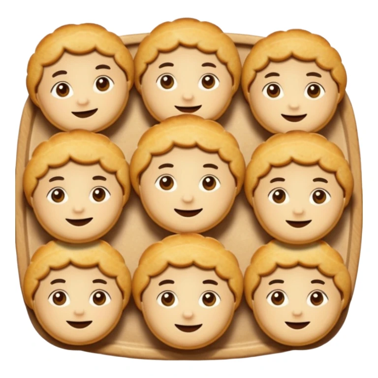 Baking community humanless avatar in vibrant style illustration. Pie, cookie, and muffin warm golden tones, simple shapes, flat design, high contrast, cozy and friendly. sticker