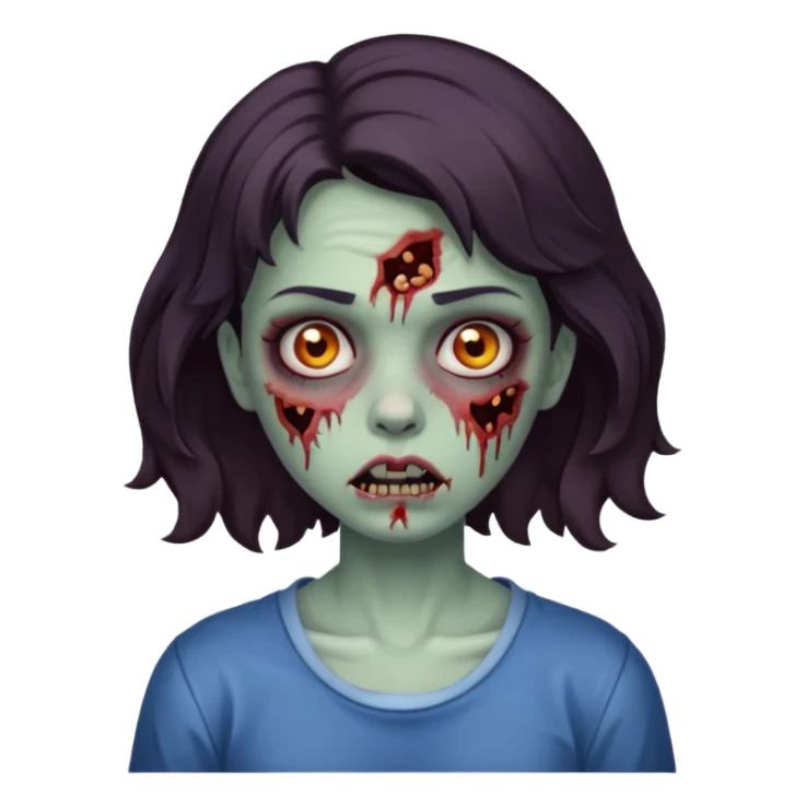 Zombie girl with bruises, she has a short wavy hair. sticker