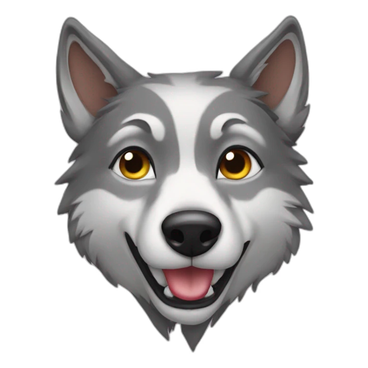 female wolf sending a kiss sticker