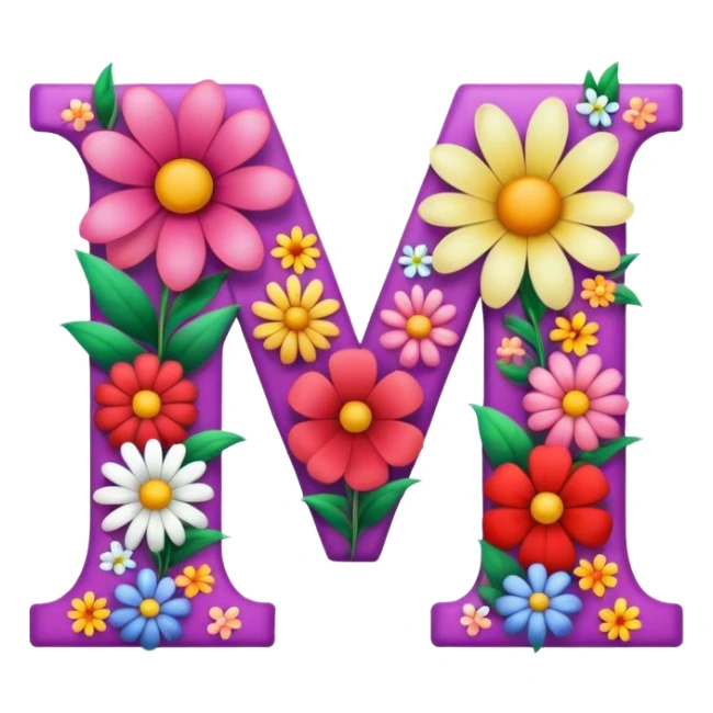 Flowers that form letters and  spell the word "Alina" sticker