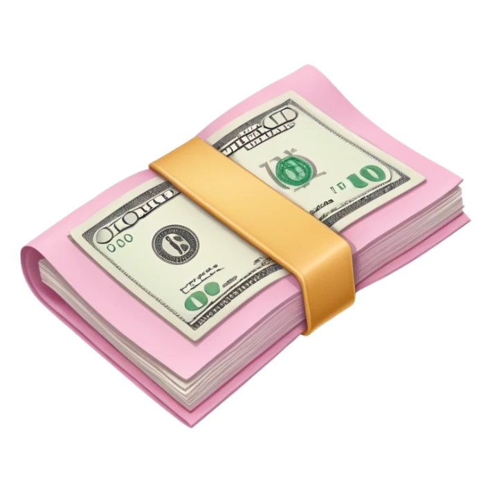 a pink piece of cash sticker