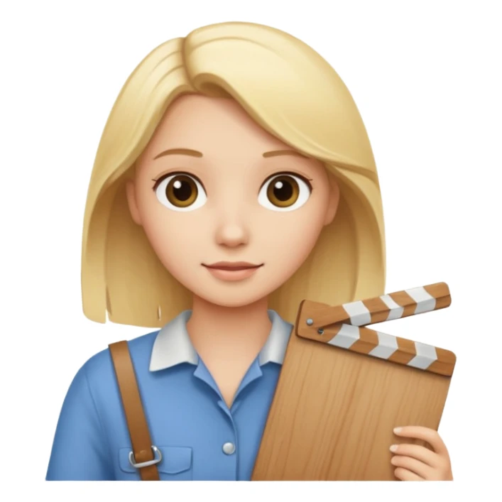 Blonde girl with clapboard sticker