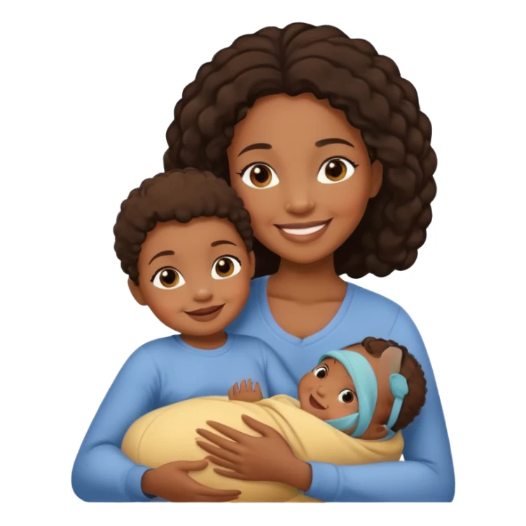 a black mother and her baby sticker