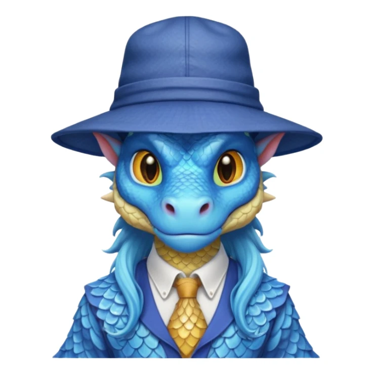 long hair dragon with shirt and hat sticker