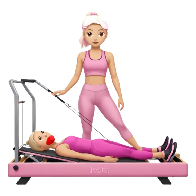 pilates reformer girl with pink set sticker