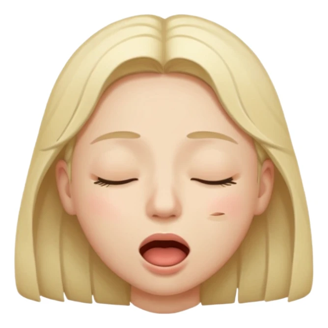 A person closed eyes with his mouth open sticker