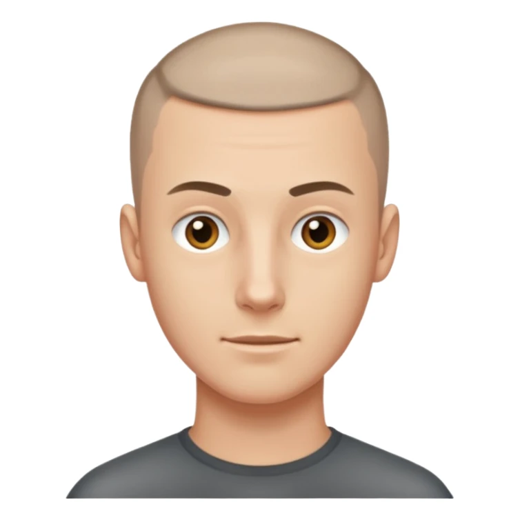 White guy with thin buzzcut sticker