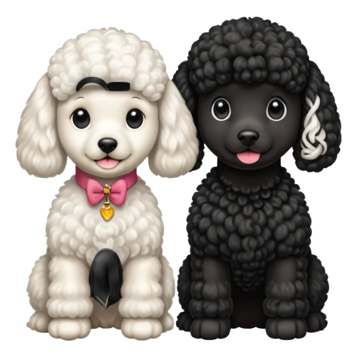 1 poodle blanca y 2 negras sticker