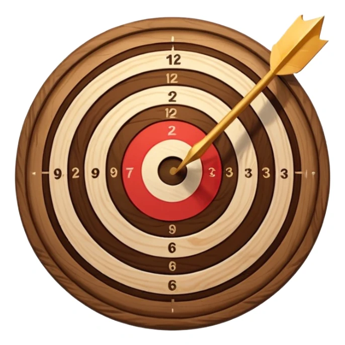 A target with an arrow in the center sticker