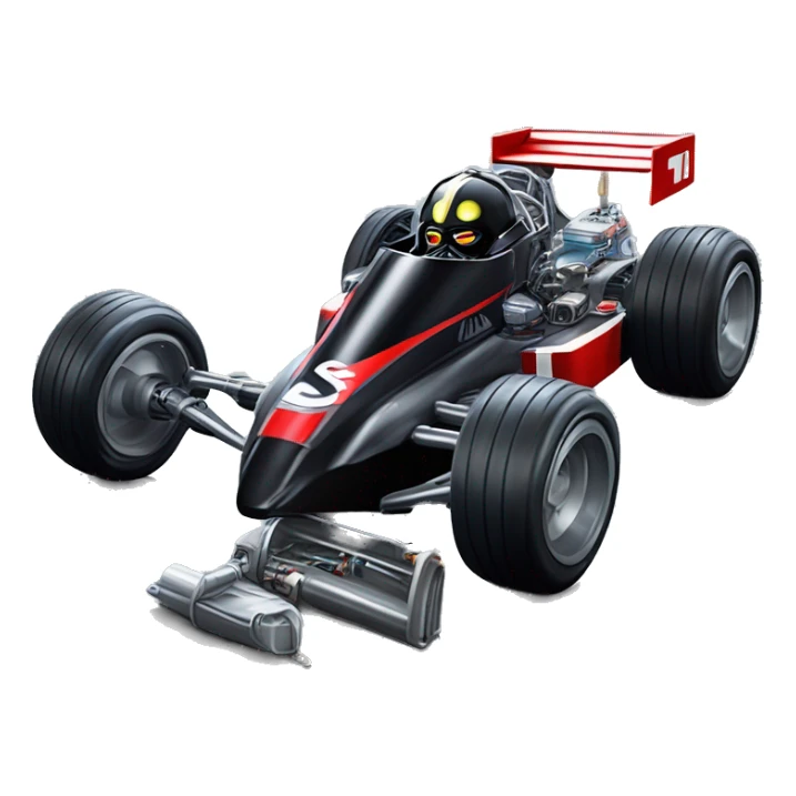 Radio controlled Open wheel Formula One style, Darth Vader’s race car, light saber headlights, exposed suspension  sticker