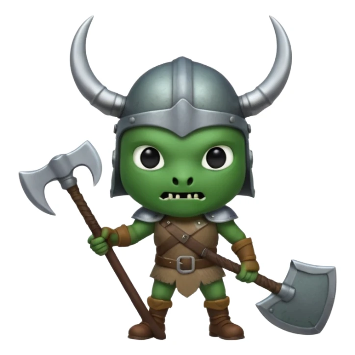 scary looking ant holding a viking axe and wearing a military helmet sticker