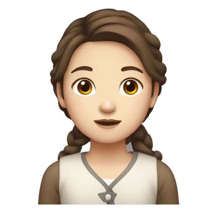 Korean girl with brown hair  sticker
