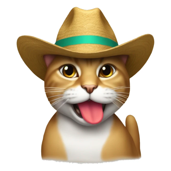 gato con sombrero y una coca sticker