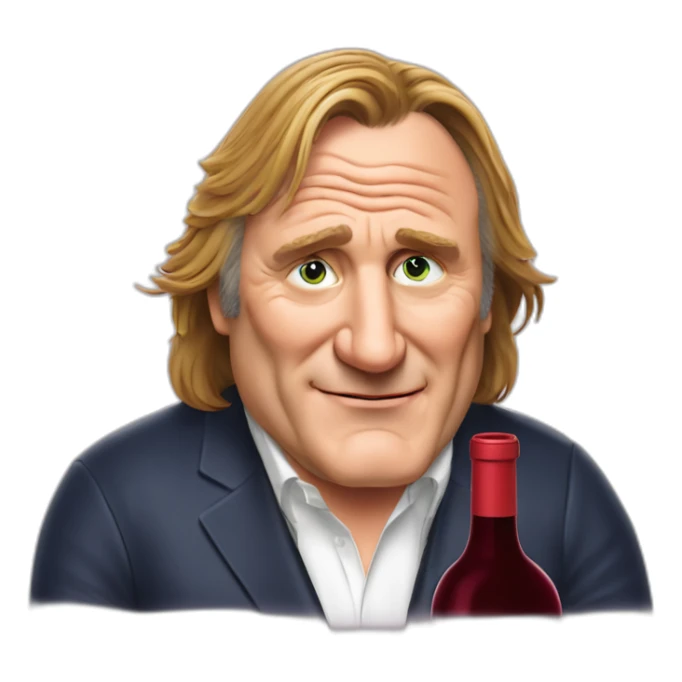 Gérard Depardieu qui boit du vin rouge sticker