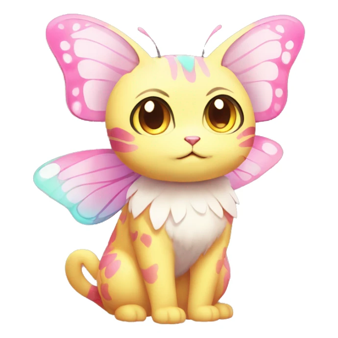 Kawaii Colorful Butterfly-Cat-Pokémon-Fakémon Full Body sticker